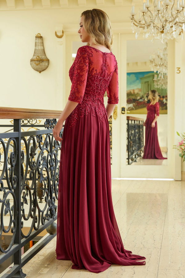 Mother of the Bride Dresses Formal Mother of the Bride Sequin Long Dress Burgundy