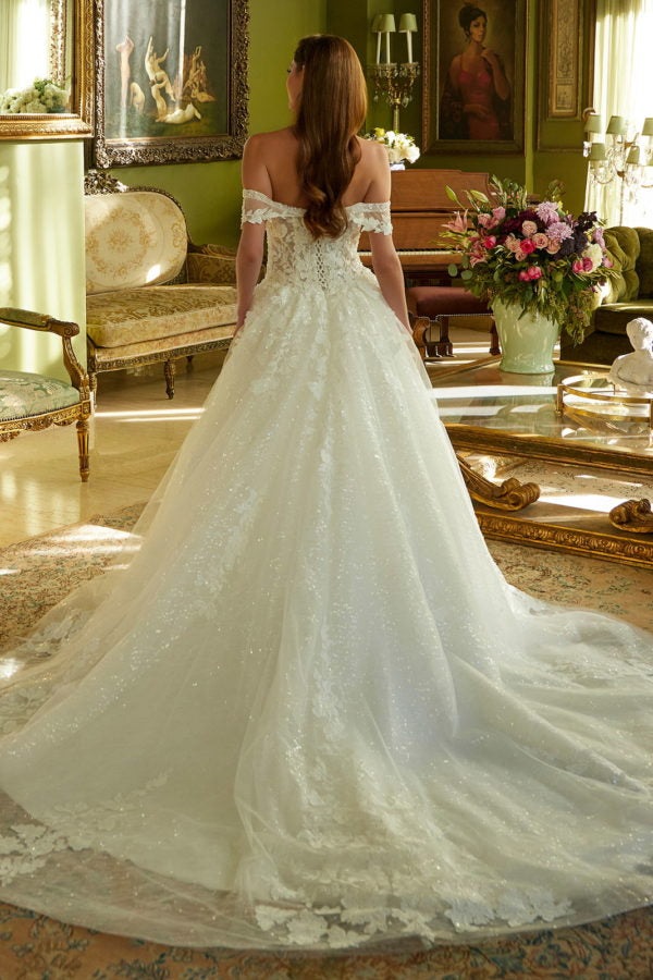 Wedding Dresses Long A Line Bridal Gown Beaded Sequin Wedding Dress Off White