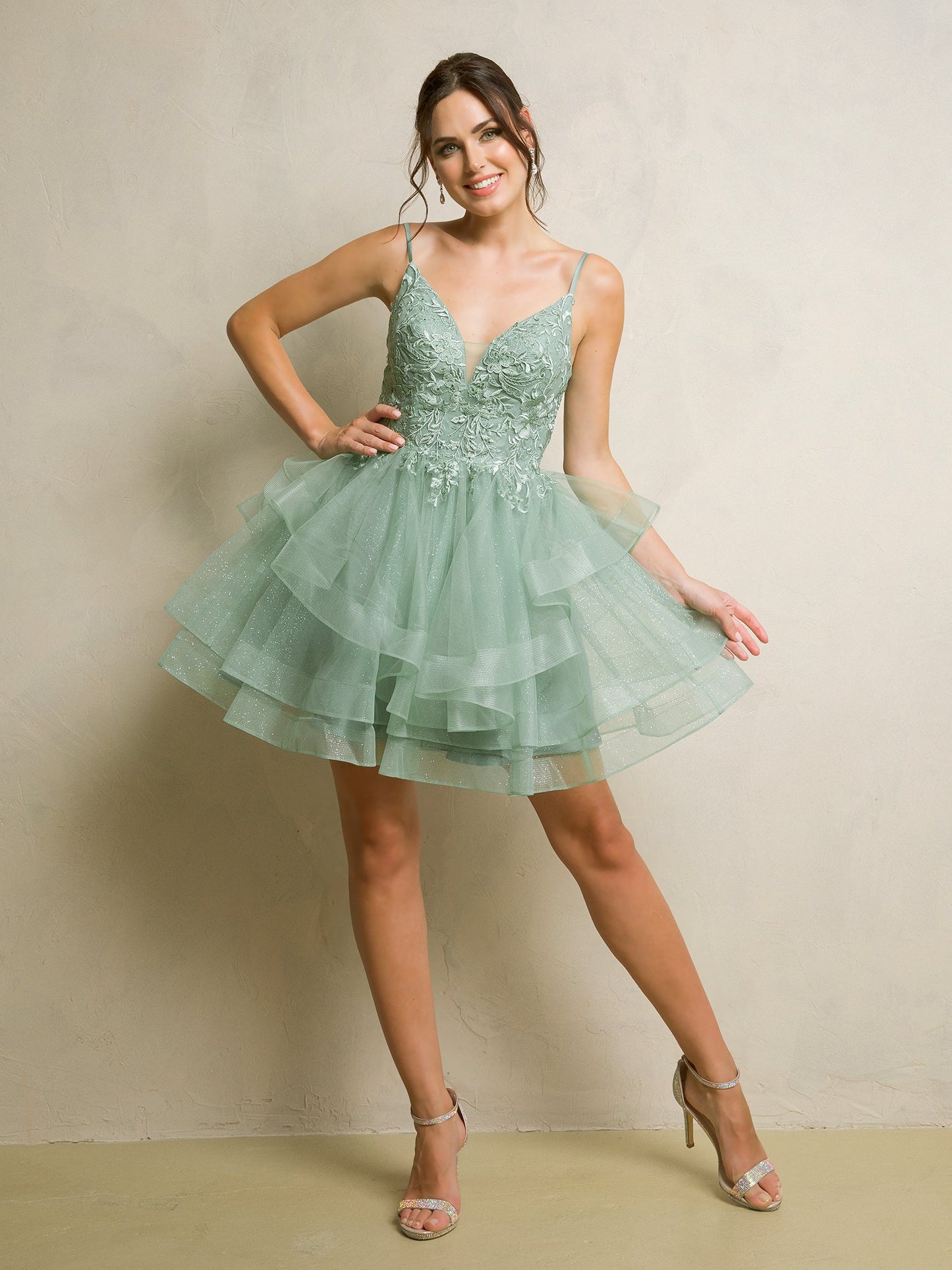 Cocktail Dresses Prom Short A Line Homecoming Glitter Cocktail Dress Sage