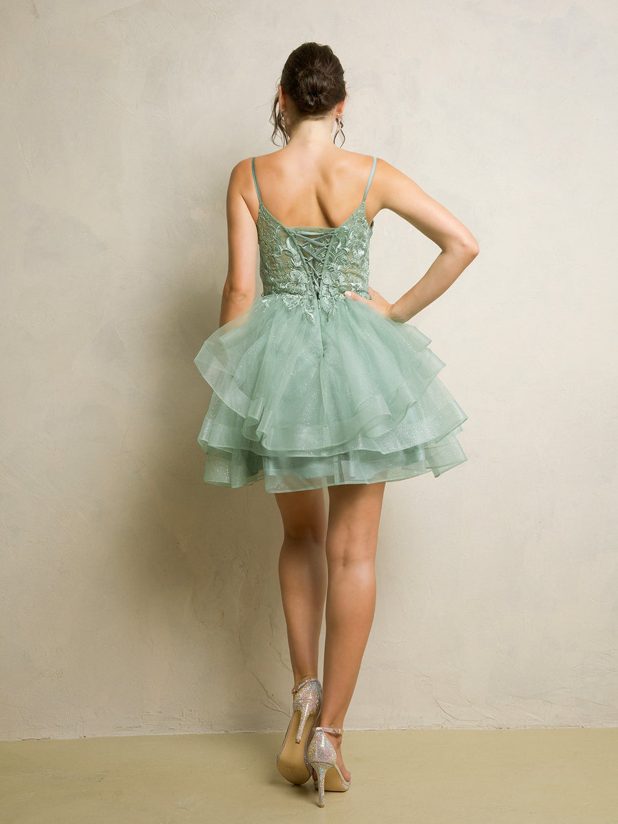 Cocktail Dresses Prom Short A Line Homecoming Glitter Cocktail Dress Sage