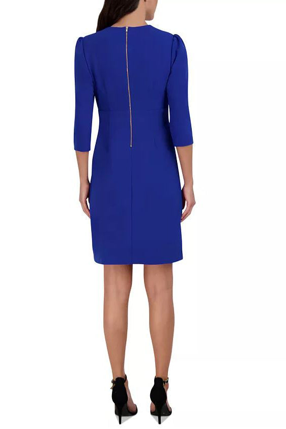 Cocktail Dresses Short Pleated Fitted Cocktail Dress Marine