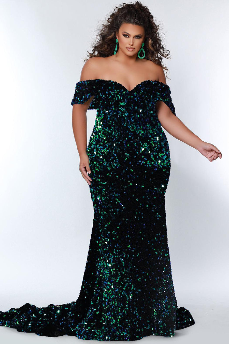 Prom Dresses Long Off Shoulder Plus Size Formal Fitted Prom Gown Peacock