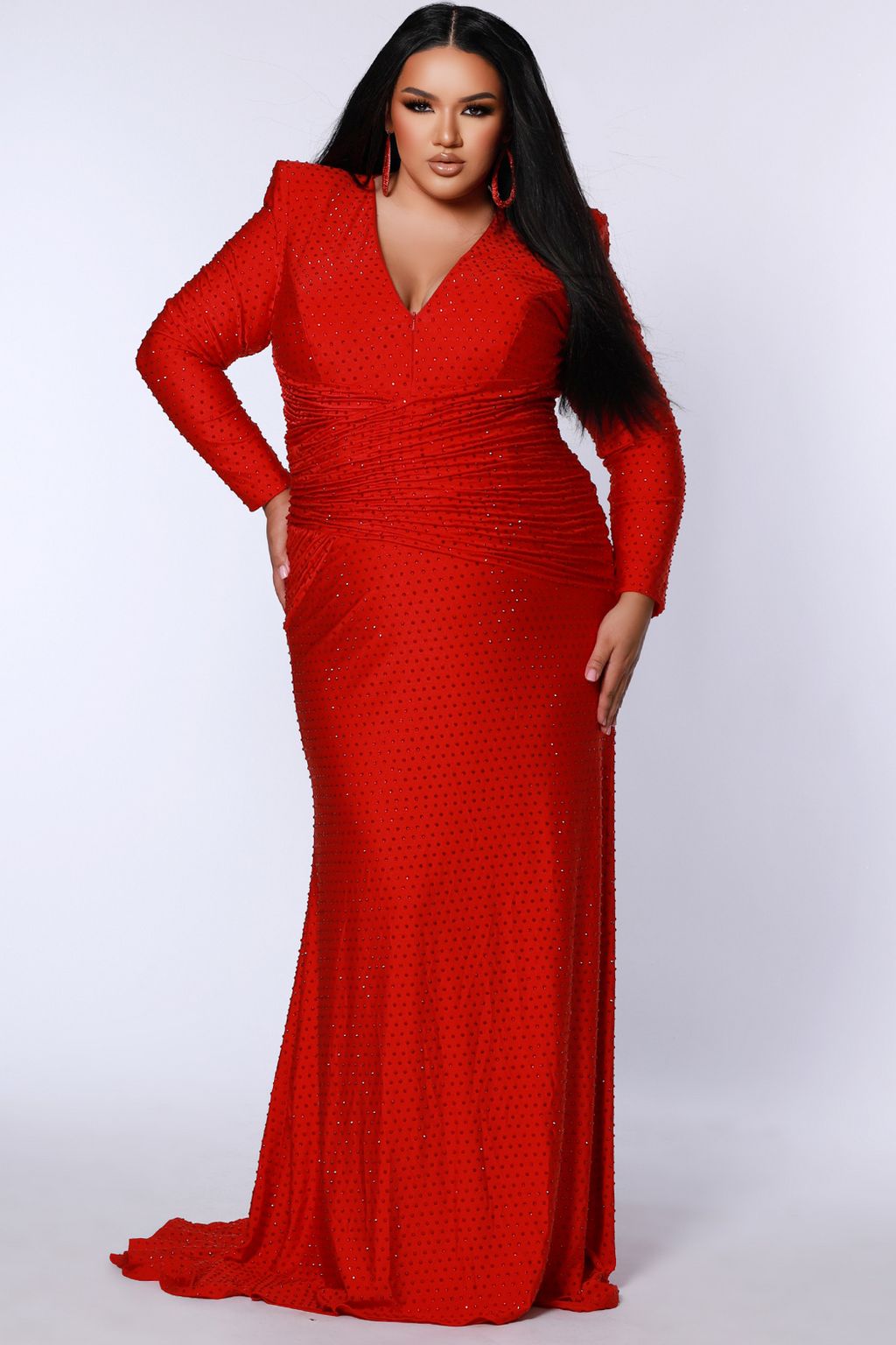 Plus Size Dresses Long Ruched Fitted Plus Size Prom Dress Ruby