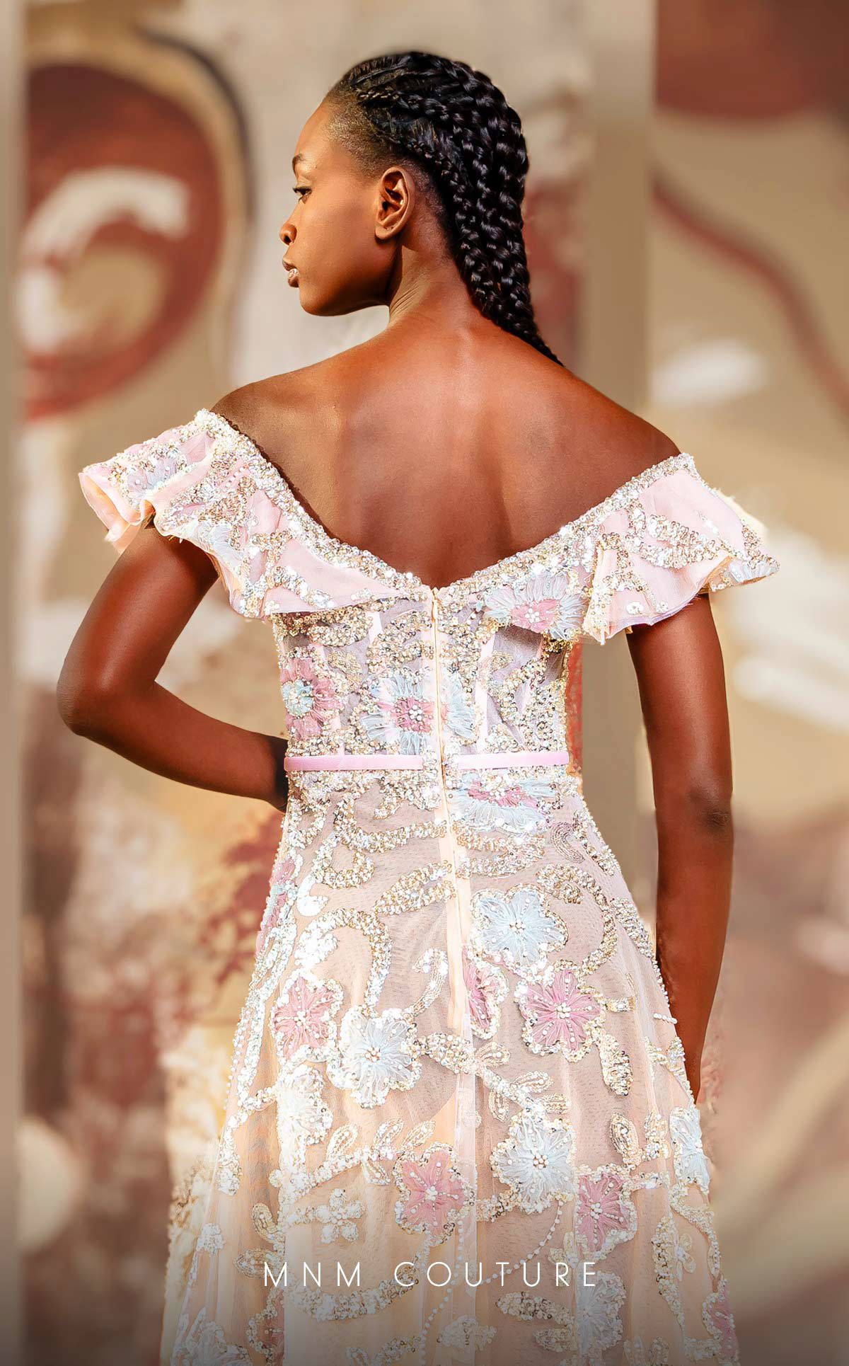 Prom Dresses Long Formal Beaded Sequin Ruffled A Line Prom Dress Pink