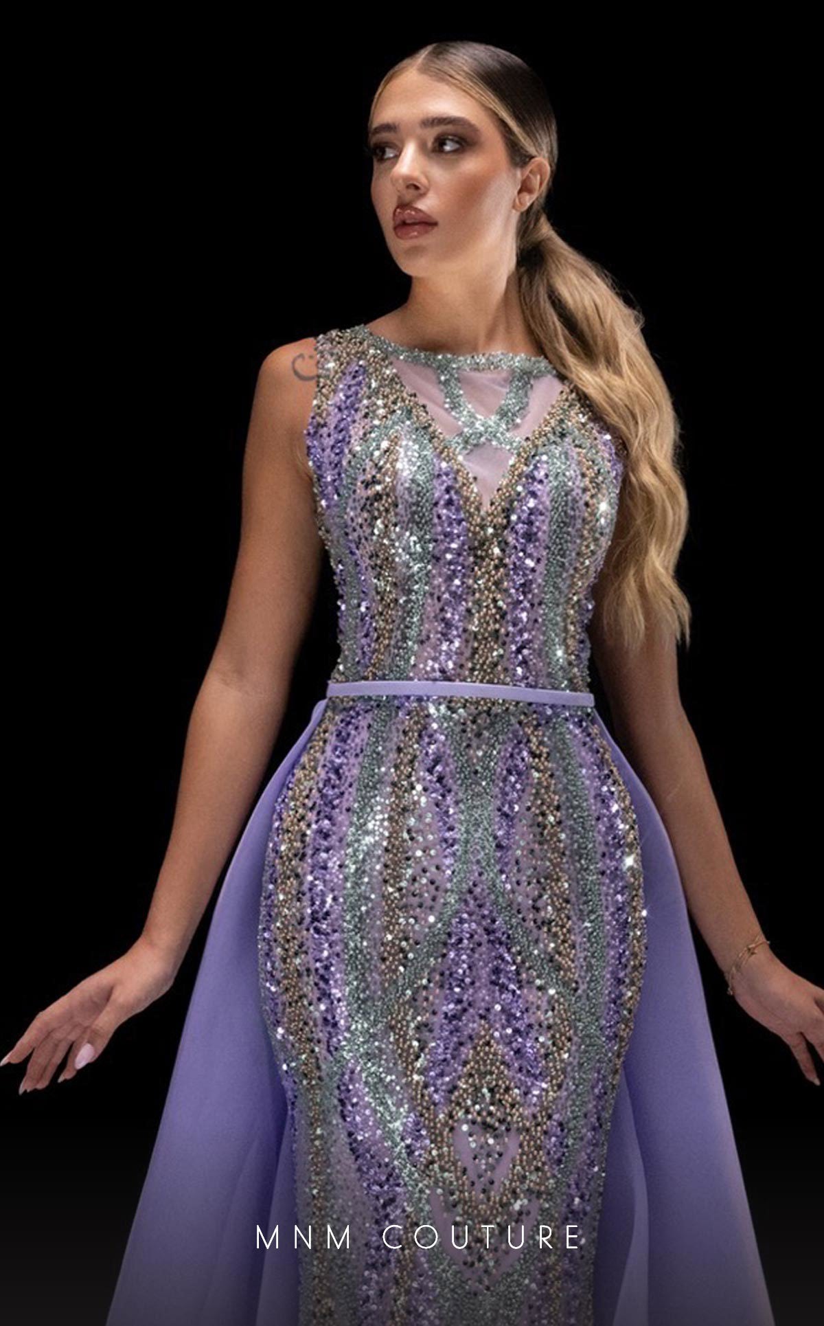 Prom Dresses Long Fitted Formal Overskirt Prom Dress Lilac