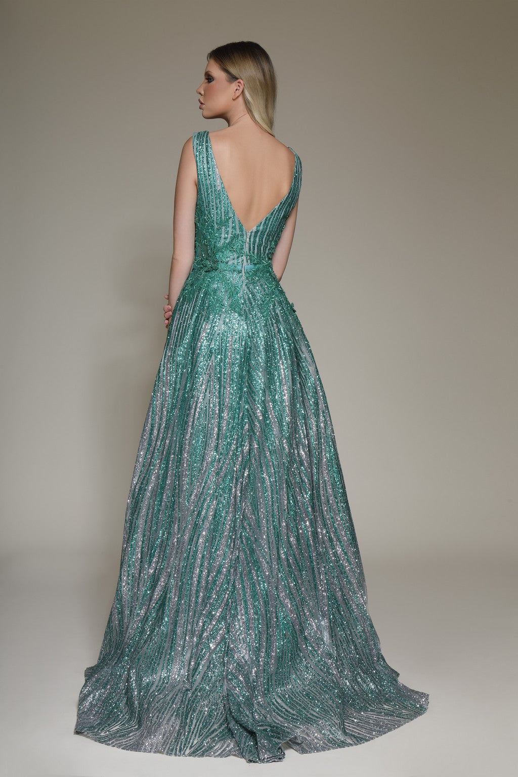 Formal Dresses Formal Long Evening Dress Green Silver
