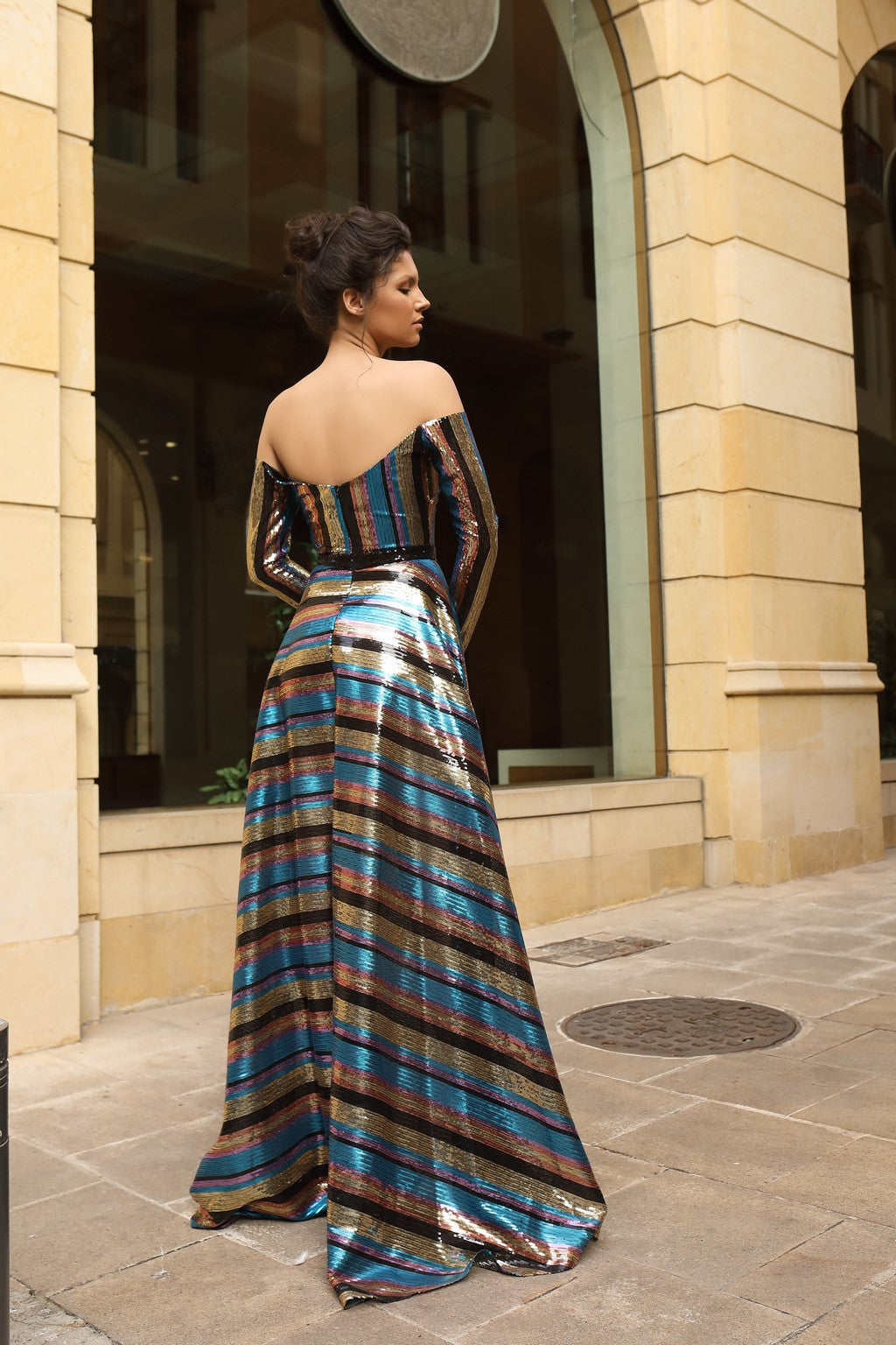 Prom Dresses Long Chic Formal Slit Evening Dress Multicolor