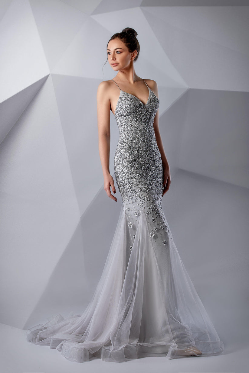 Prom Dresses Long Prom Formal Mermaid Dress Grey