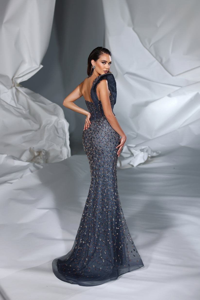 Prom Dresses Formal Long Prom Mermaid Dress Navy/Gold