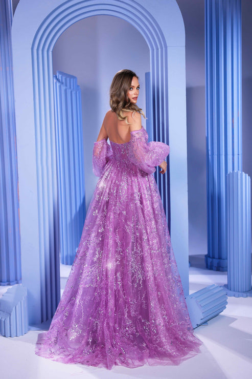 Prom Dresses A Line Prom Long Beaded Formal Evening Dress Lavender