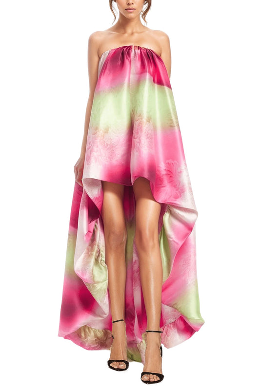 Cocktail Dresses High Low Printed Cocktail Dress Magenta Multi