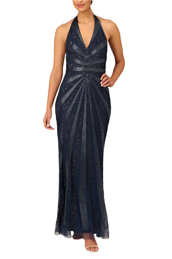 Prom Dresses Formal Long Beaded Prom Dress Navy