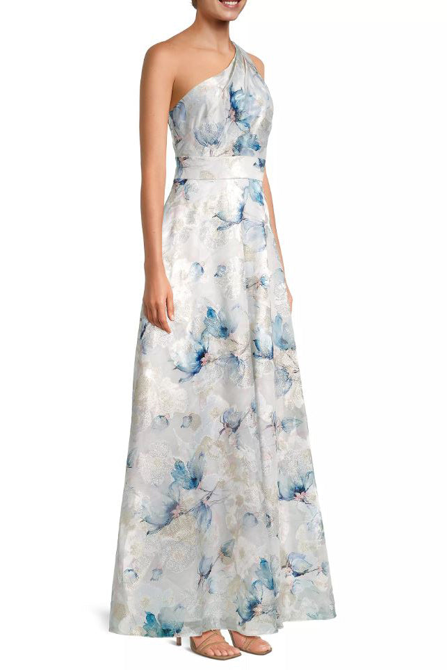 Formal Dresses Formal Long A Line Floral Print Evening Dress Blue Multi