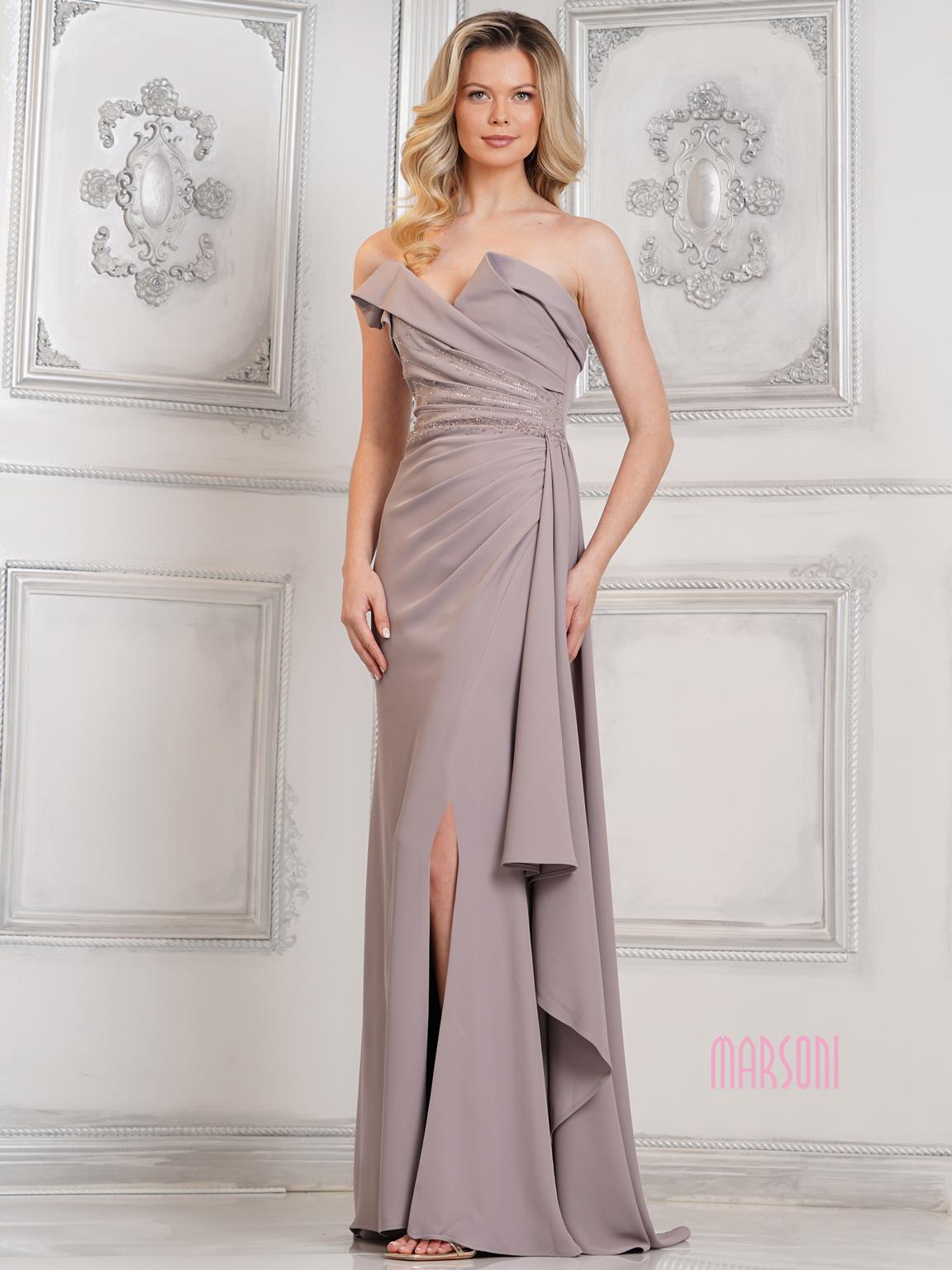 Formal Dresses Long Fitted Formal Prom Beaded Dress Taupe