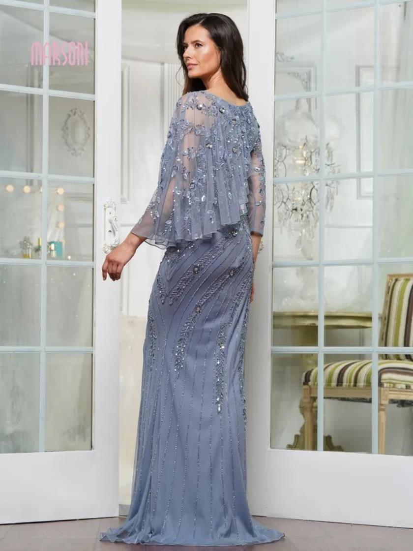 Mother of the Bride Dresses Beaded Long Formal Mother of the Bride Dress Slate Blue