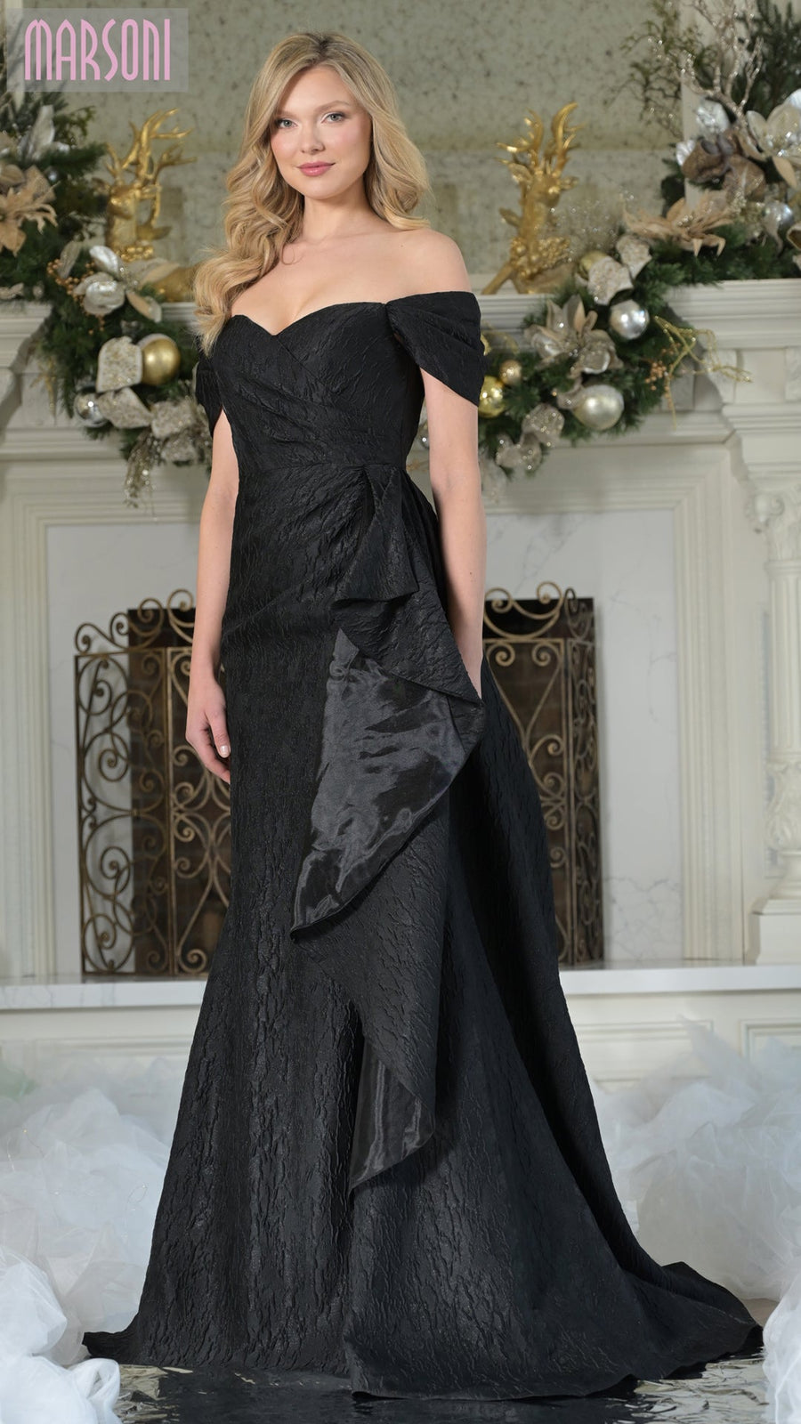 Prom Dresses Long Formal Ruffle Evening Prom Dress Black