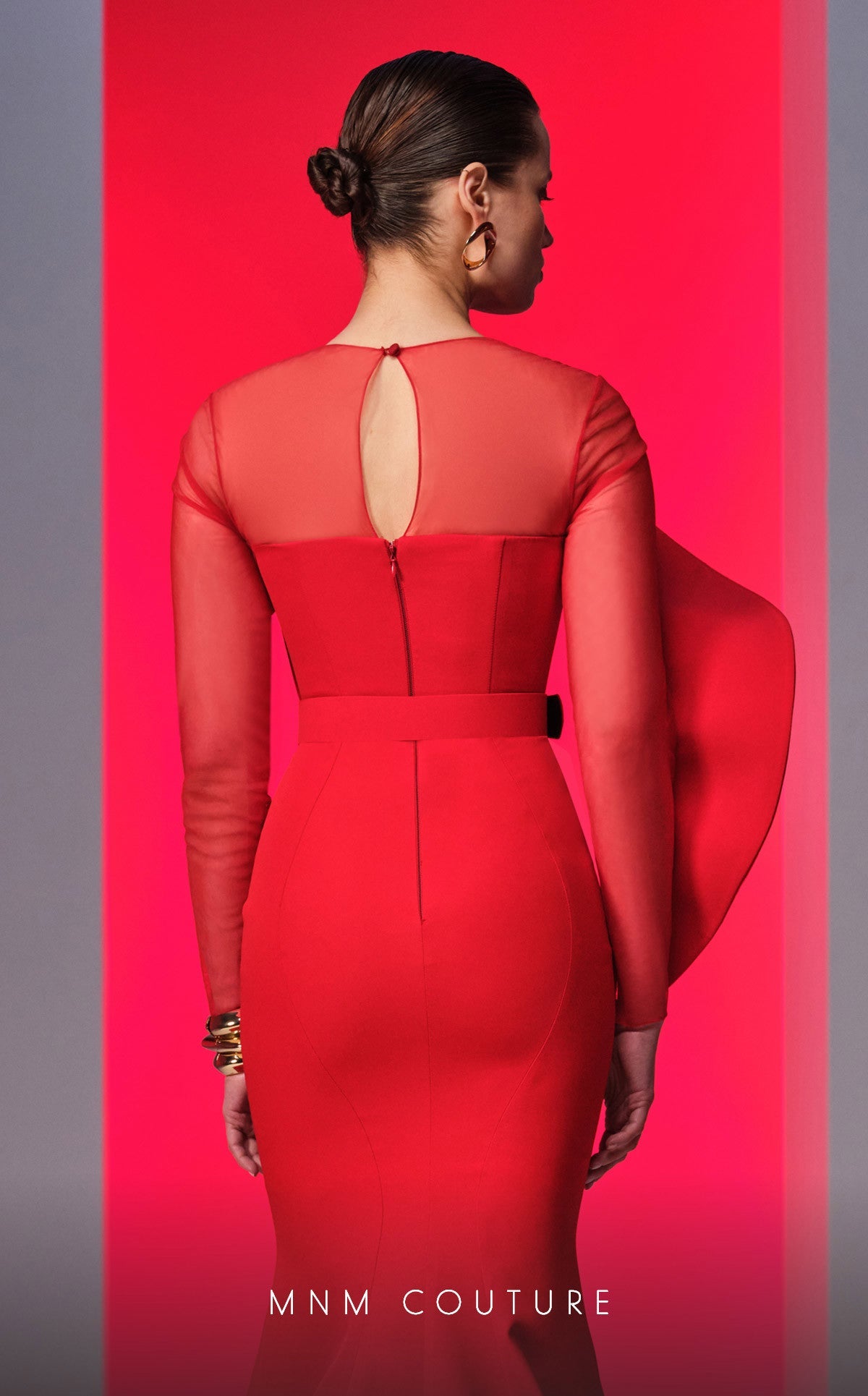 Formal Dresses Long Sleeve Formal Mermaid Evening Dress Red