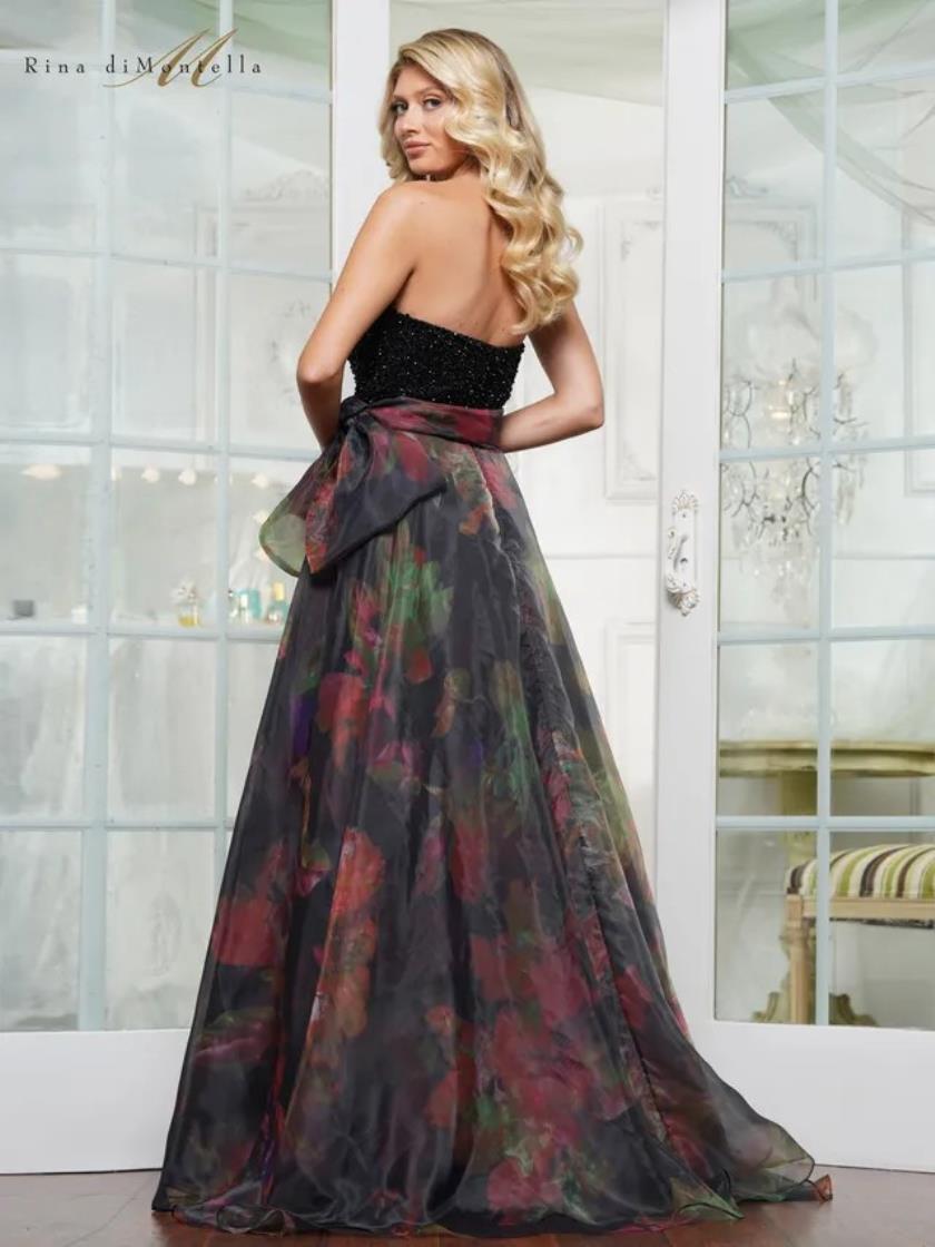 Plus Size Dresses Long Printed Formal Plus Size Dress Black