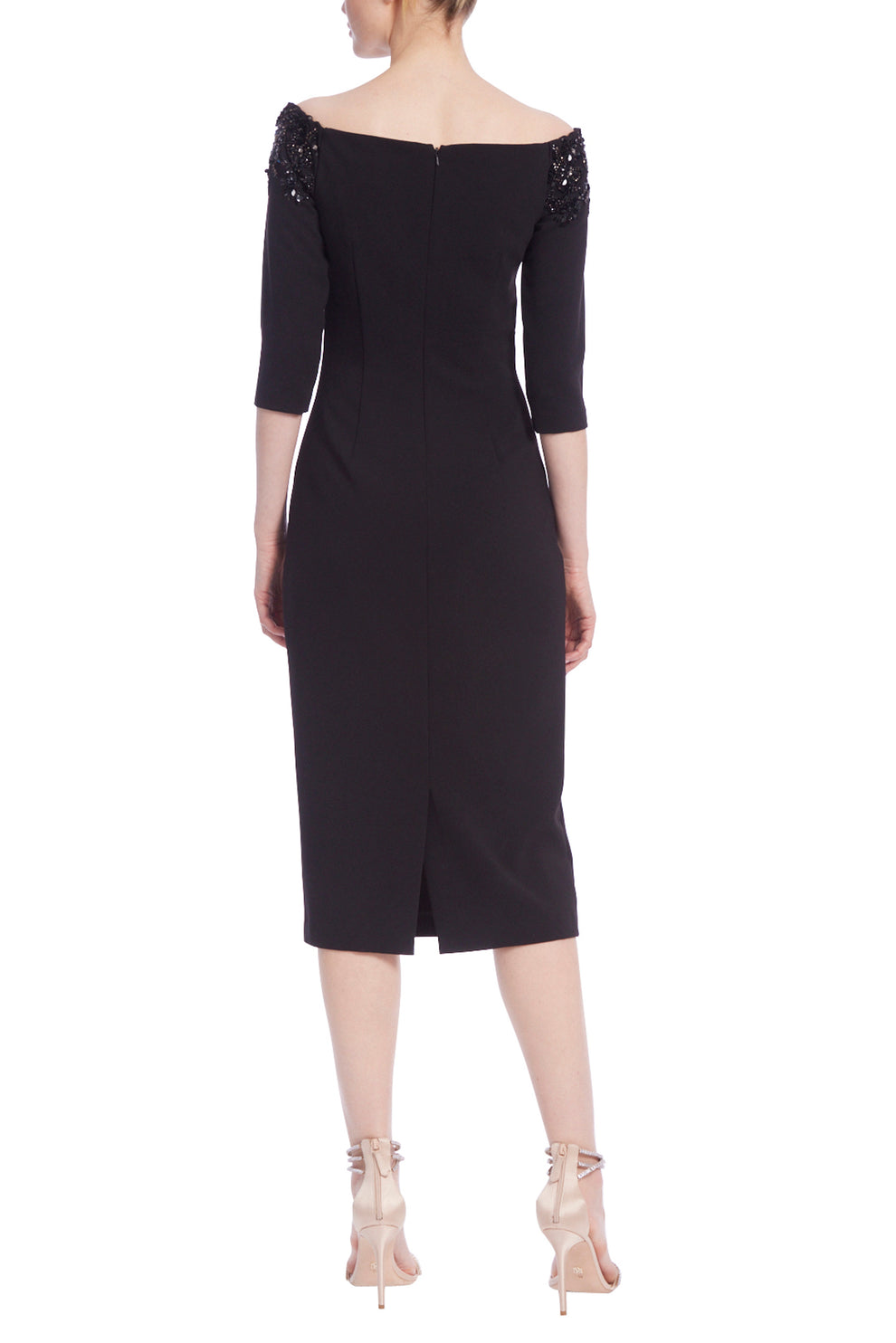 Cocktail Dresses Short Cocktail Fitted Midi Dress Black