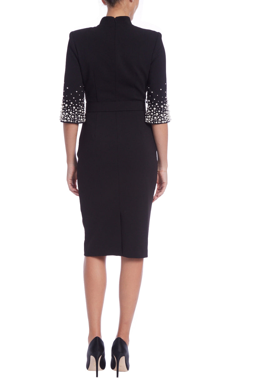 Cocktail Dresses Fitted Short Knee Length Cocktail Dress Black