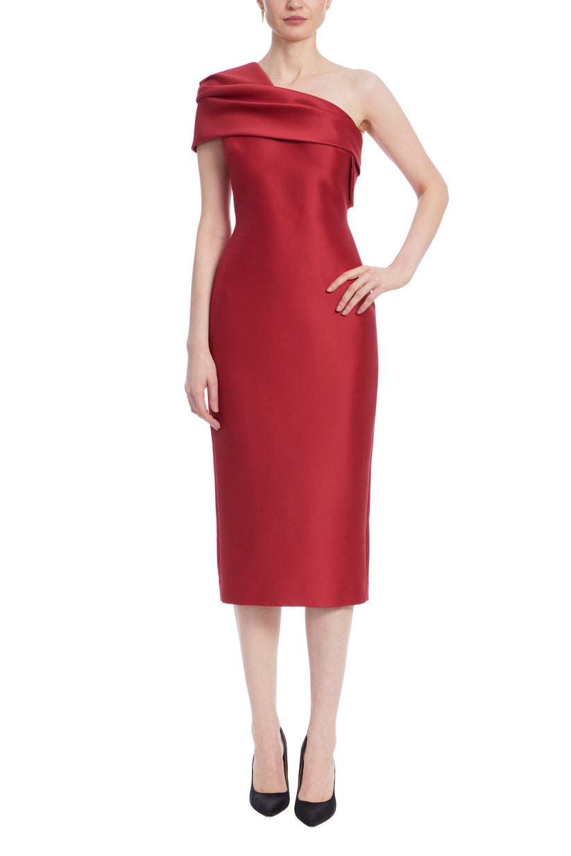 Cocktail Dresses Short Fitted Midi Cocktail Dress Red