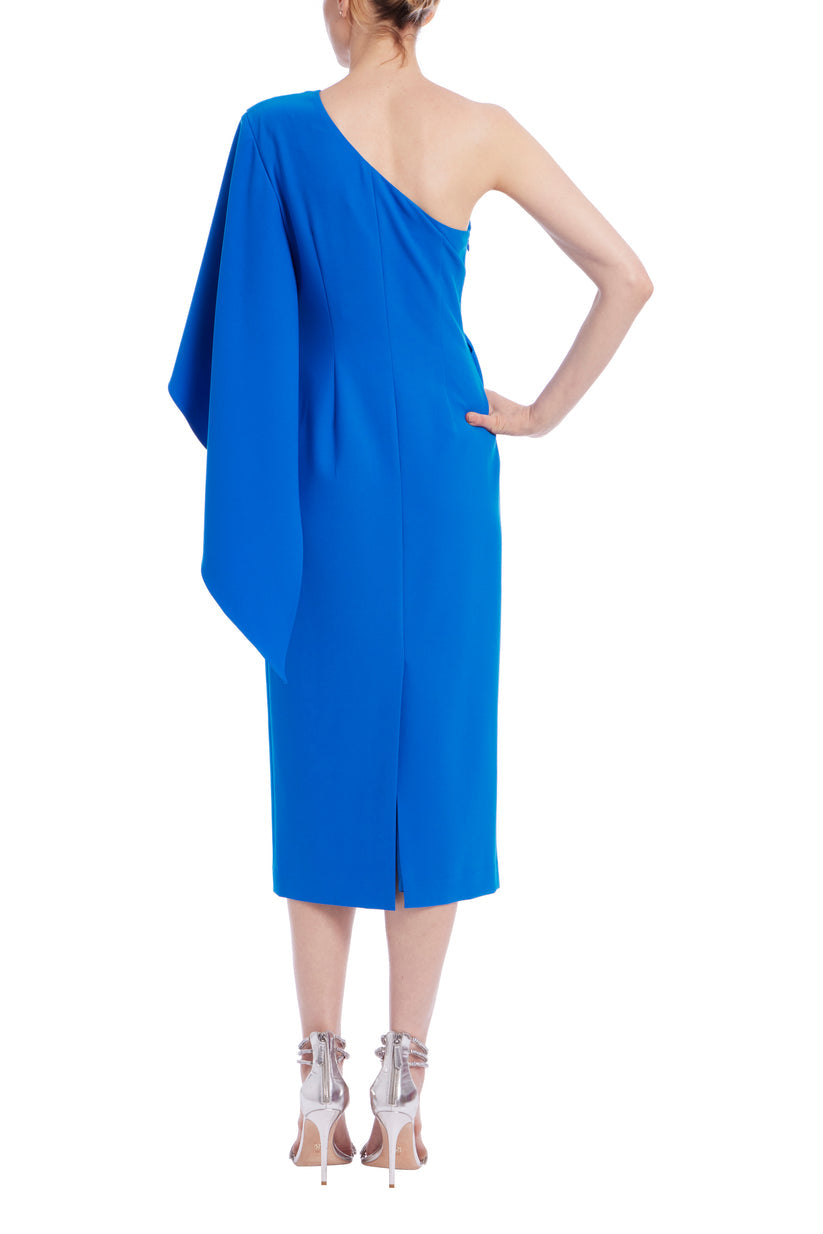 Cocktail Dresses Short Pleated Midi Cocktail Dress Cobalt