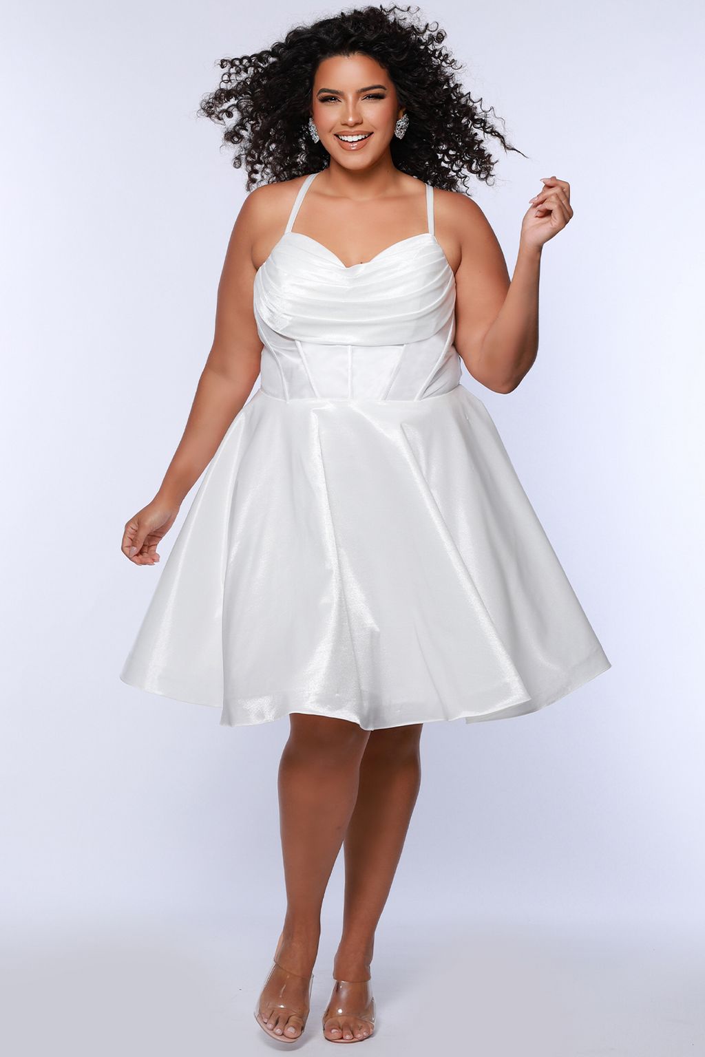 Wedding Dresses Short A Line Pleated Wedding Dress Ivory