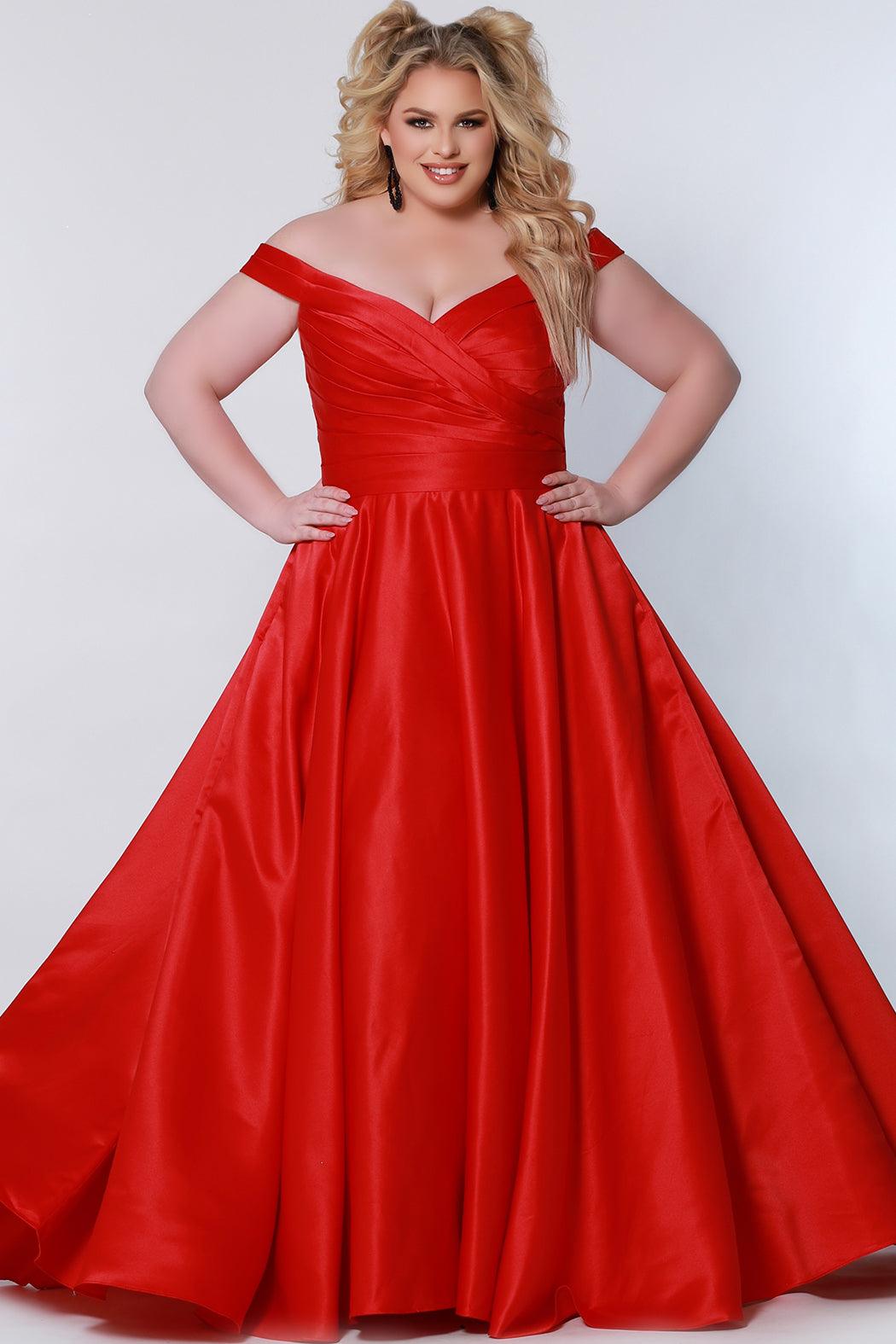 Long Off Shoulder Plus Size Prom Dress Ruby
