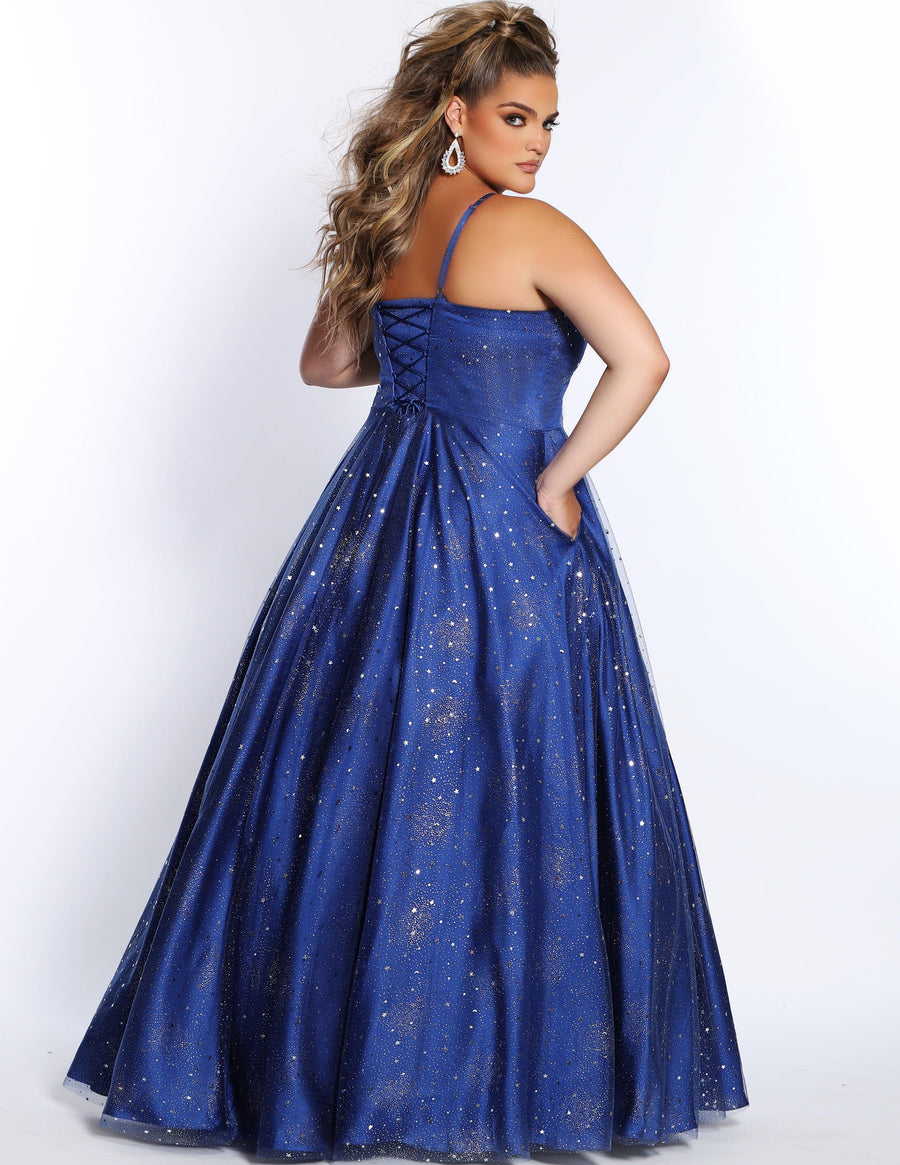 Long Plus Size Prom Ball Gown Royal