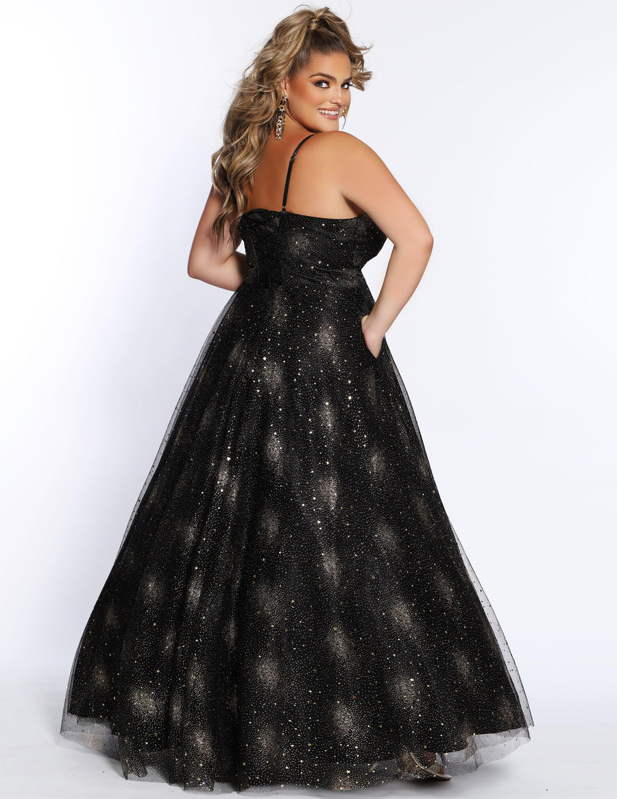 Long Ball Gown Plus Size Prom Dress Black