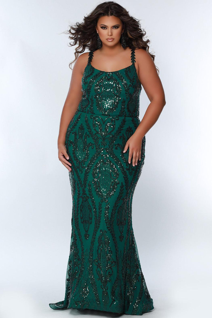Long Plus Size Fitted Prom Formal Gown Forest