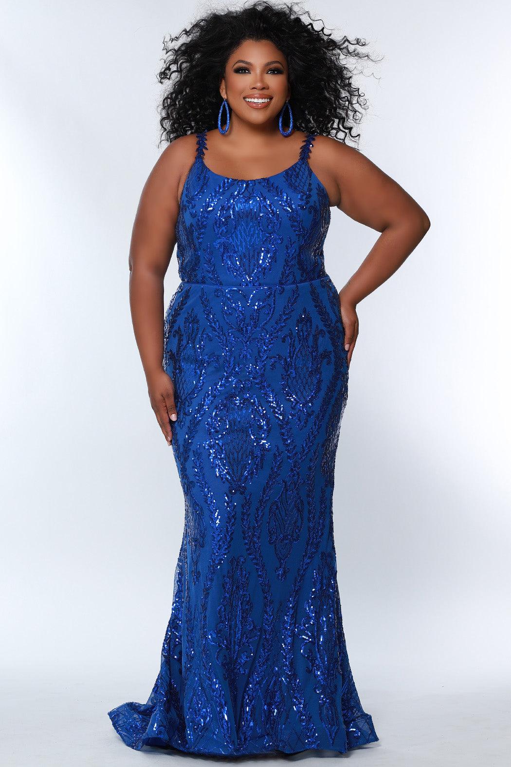 Long Plus Size Fitted Prom Formal Gown Royal