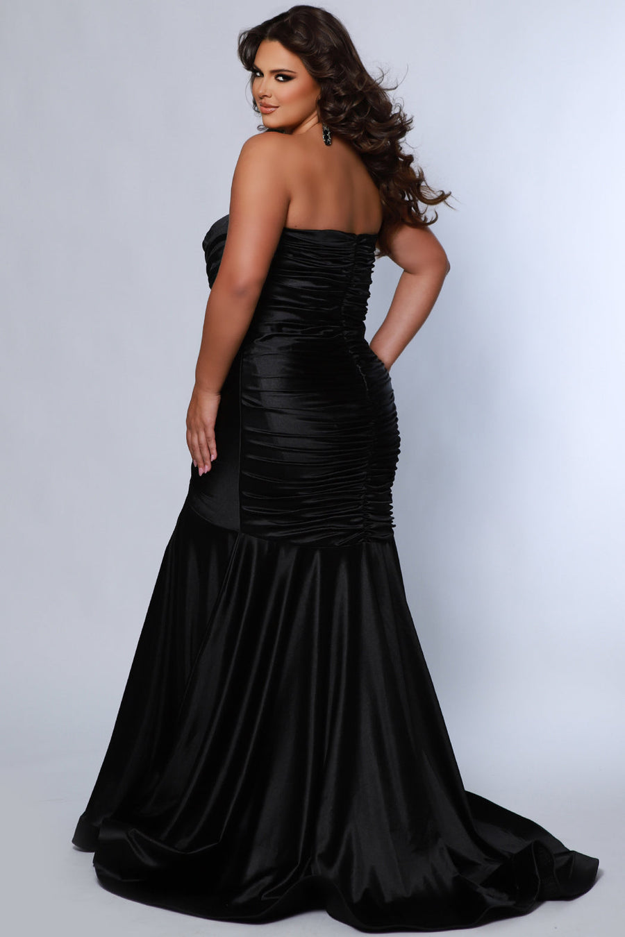 Plus Size Dresses Plus Size Long Formal Fitted Prom Dress Black
