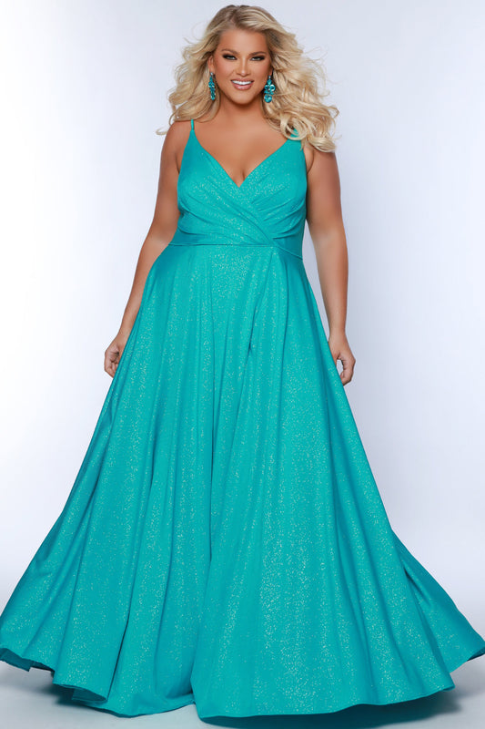 Plus Size Dresses Prom Long A Line Formal Pocket Plus Size Dress Aqua
