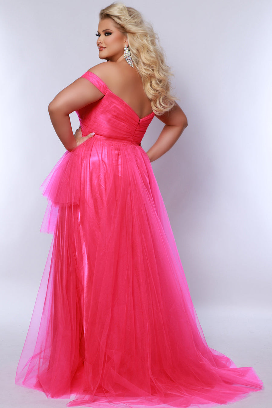 Plus Size Dresses A Line High Low Plus Size Prom Dress Pink