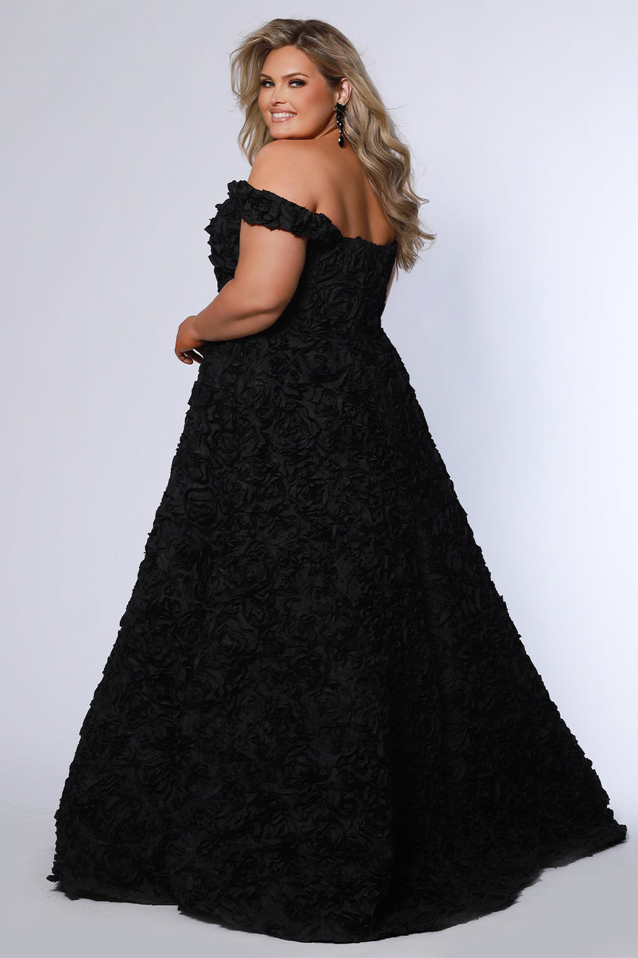 Plus Size Dresses A Line Long Formal Prom Plus Size Dress Black