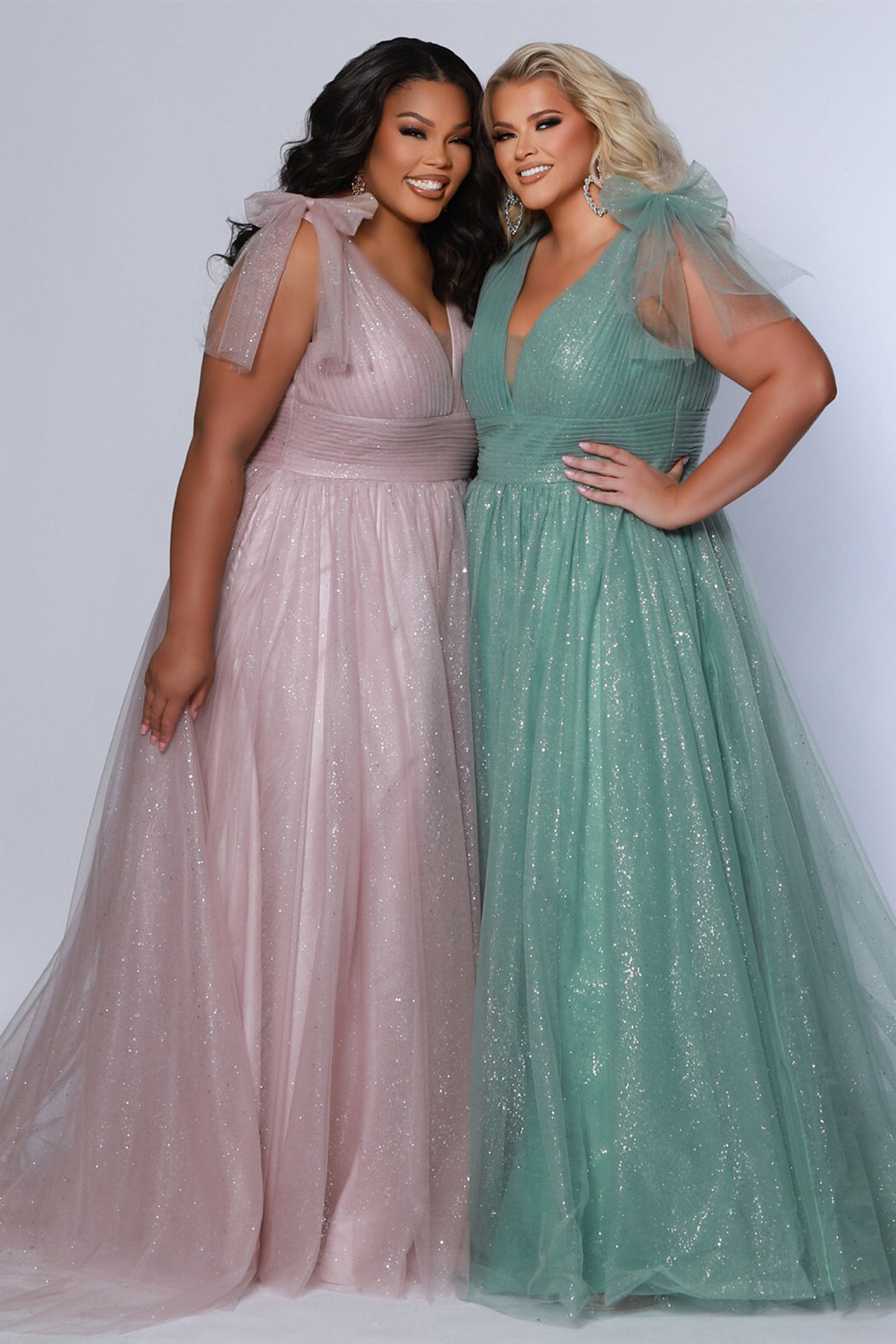 Plus Size Dresses Long Pleated A Line Plus Size Prom Dress Sage