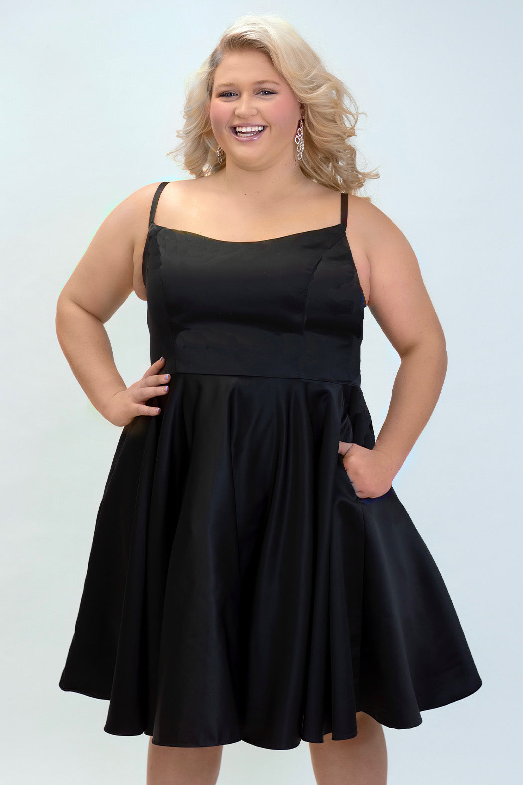 Plus Size Dresses Short A Line Cocktail Plus Size Dress Black