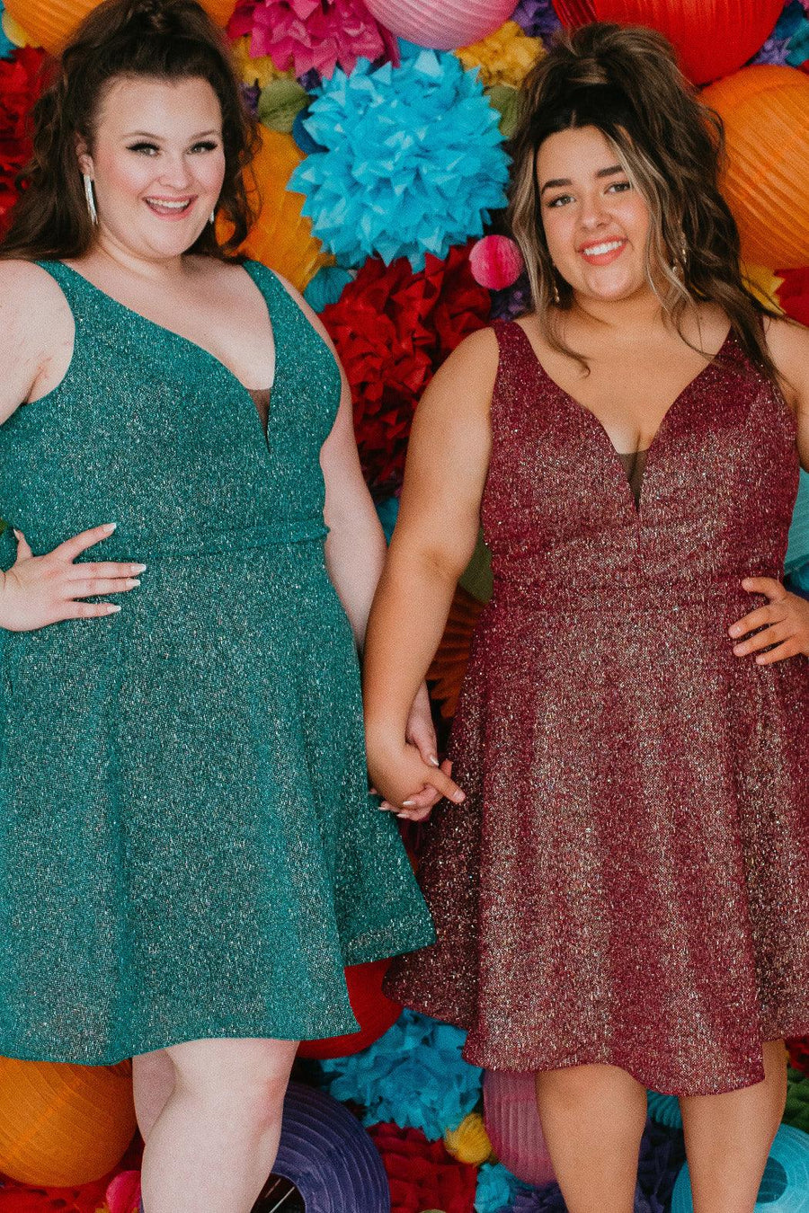 Short Sleeveless Plus Size Homecoming Prom Dress Garnet
