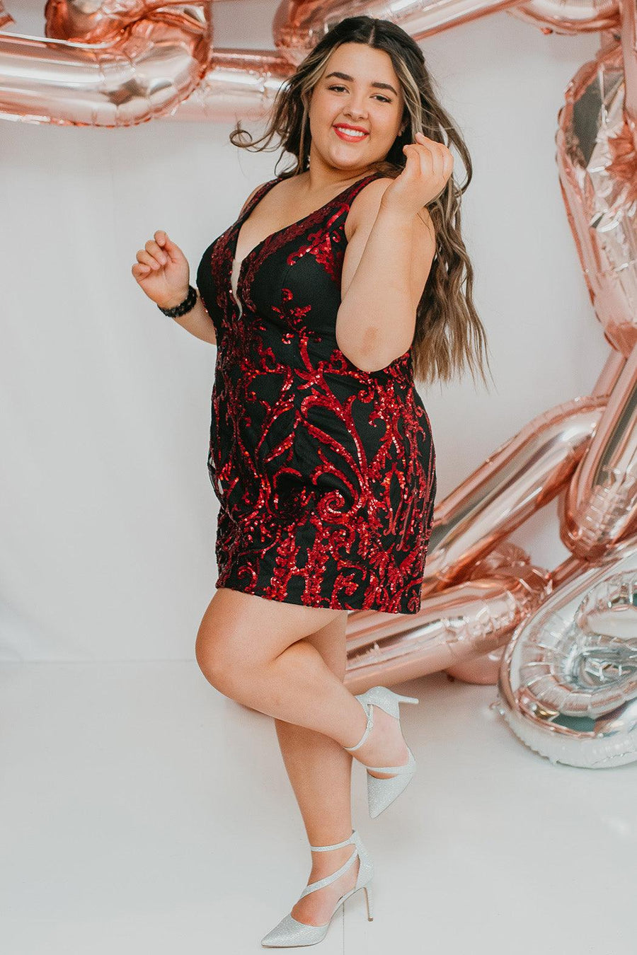 Plus Size Short Homecoming Dress Burgundy