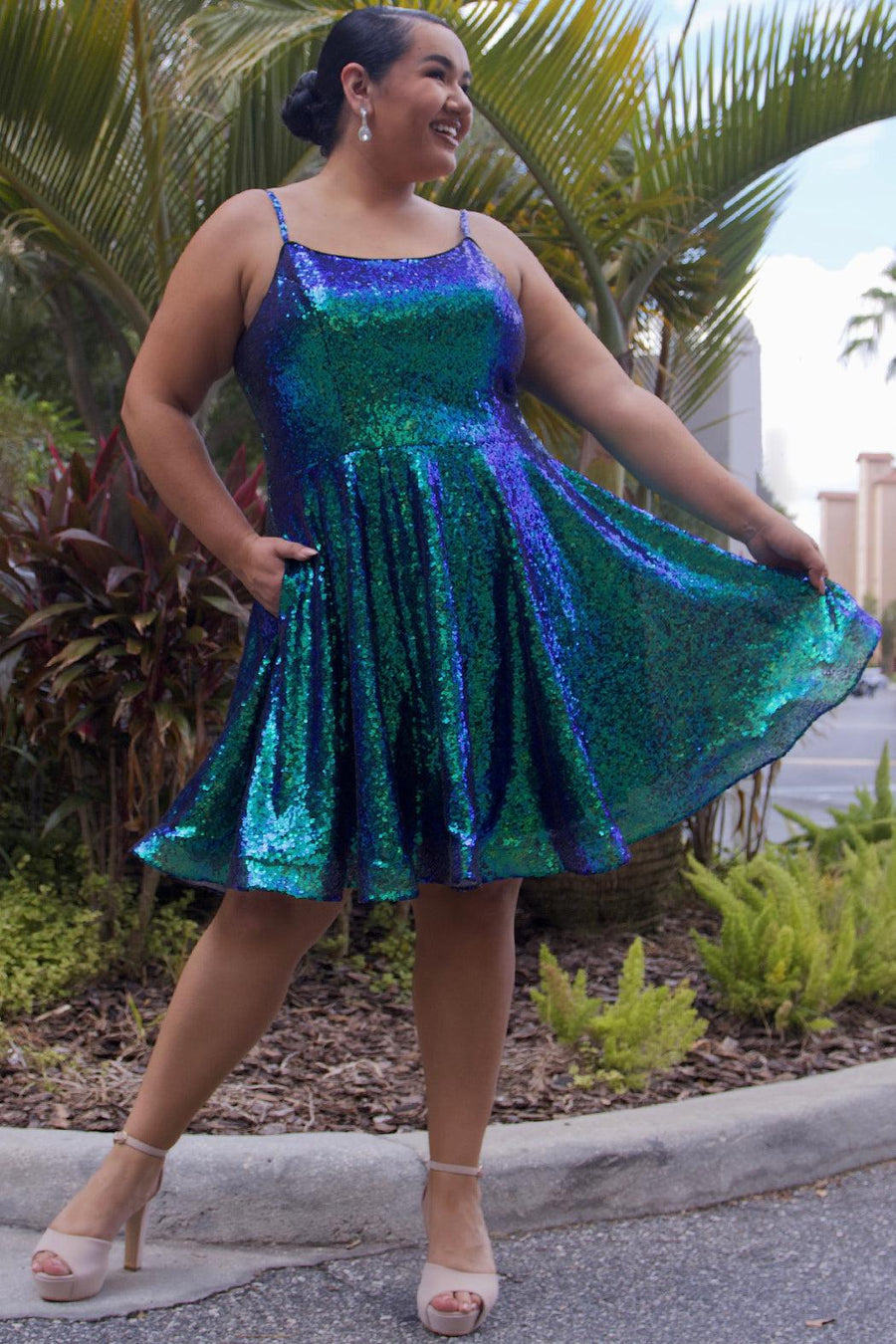 Homecoming Short Plus Size Dress Peacock