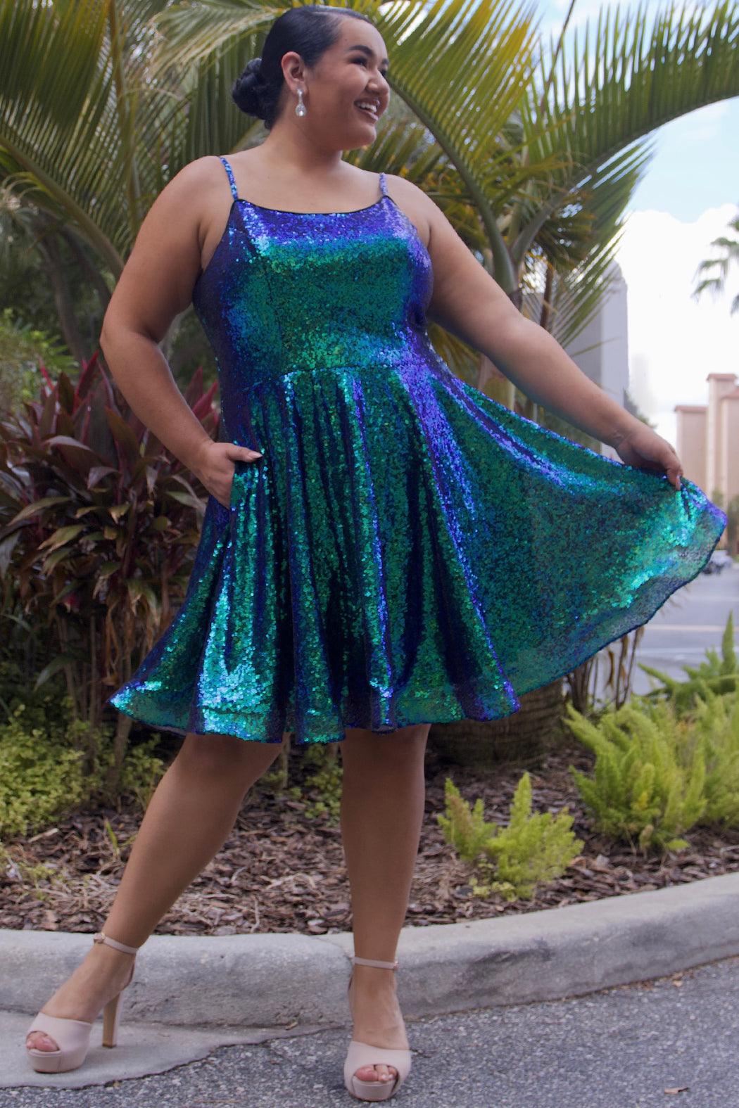 Homecoming Short Plus Size Dress Peacock
