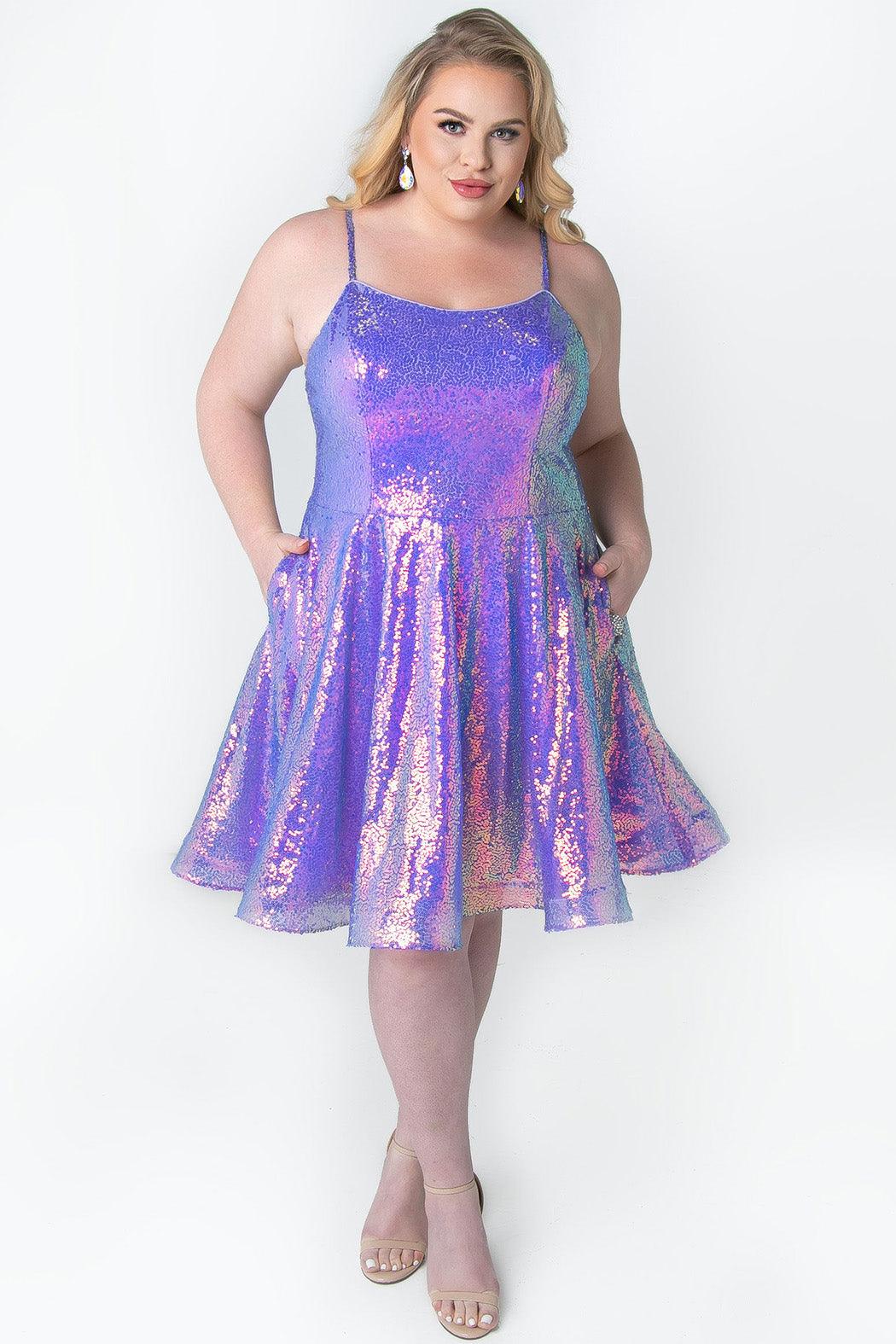 Homecoming Short Plus Size Dress Polar Purple