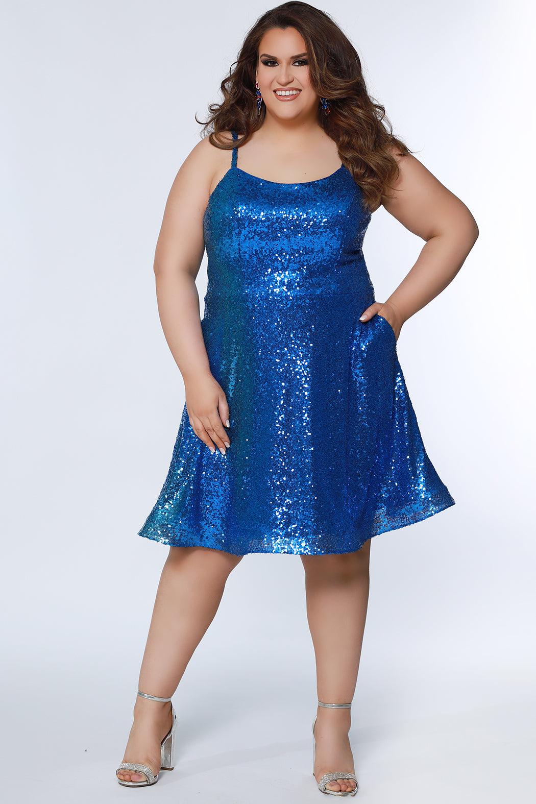 Homecoming Short Plus Size Dress Cobalt