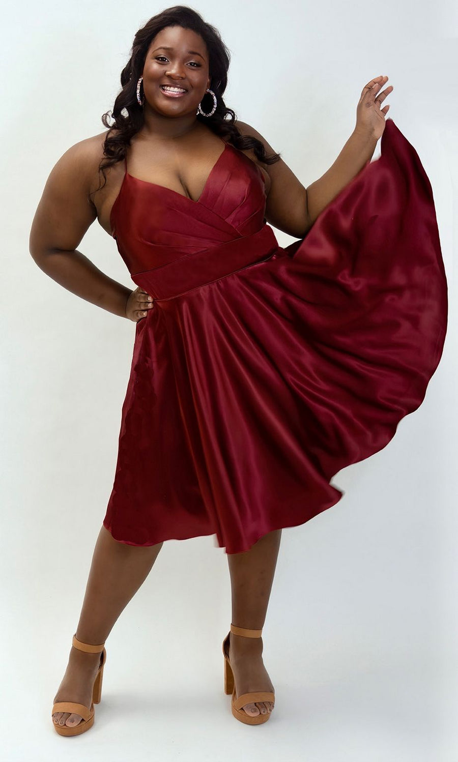 Plus Size Dresses Short Homecoming Plus size Dress Burgundy