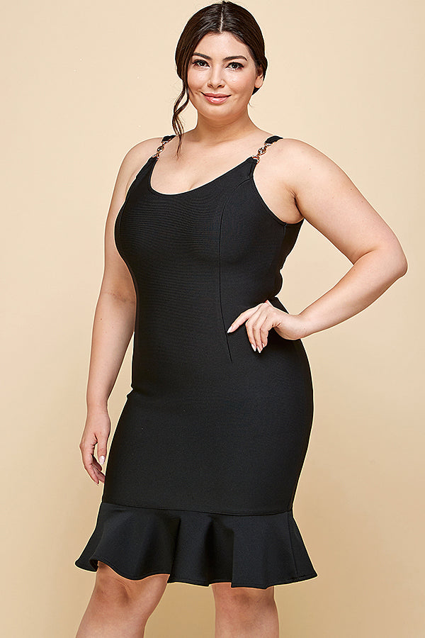 Cocktail Dresses Short Plus Size Fitted Dress Black