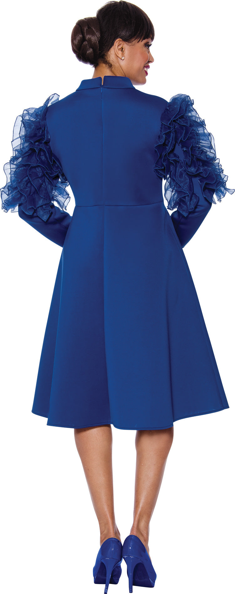 Plus Size Dresses Short A Line Long Sleeve Dress Royal