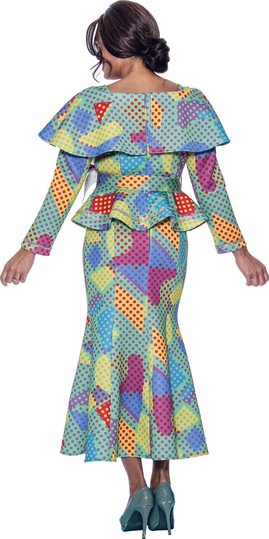 Mother of the Bride Dresses Mother of the Bride Cape Ribbon Belt Midi Dress Multi