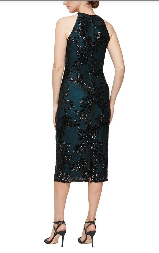 فستان كوكتيل متوسط الطول بدون أكمام من Alex Evenings J196812