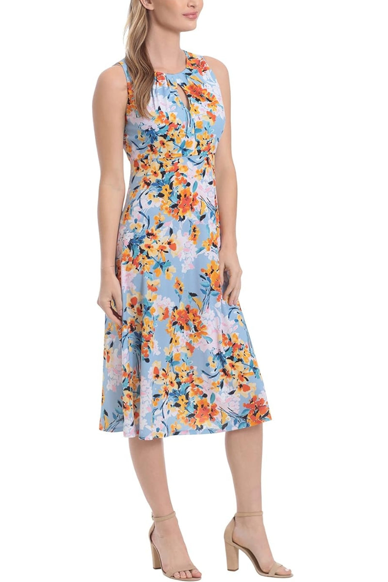 Cocktail Dresses A Line Printed Short Cocktail Dress BLUE ORANGE